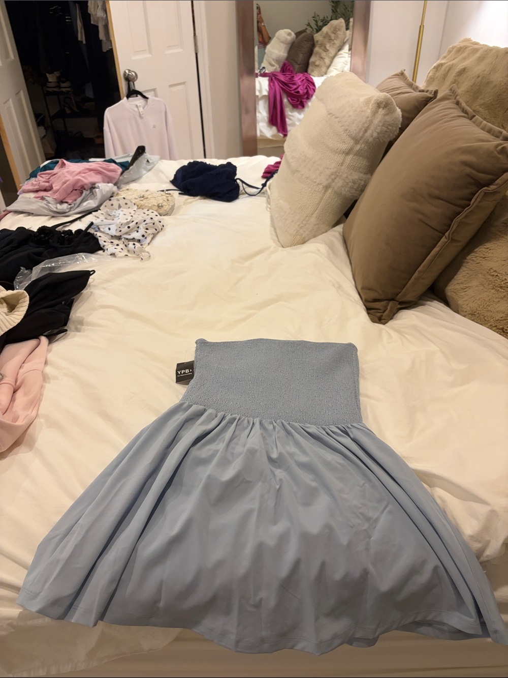 Abercrombie & Fitch Light Blue Strapless Mini Dress